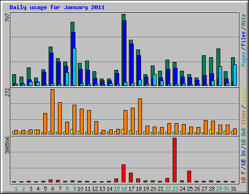 Daily usage for January 2011