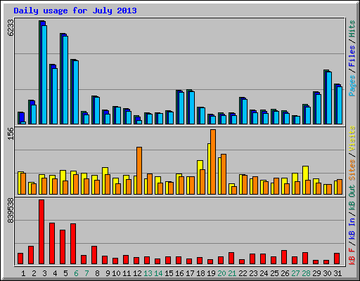 Daily usage for July 2013