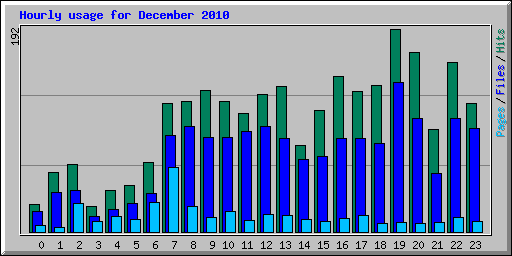 Hourly usage for December 2010