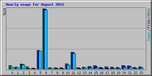 Hourly usage for August 2012