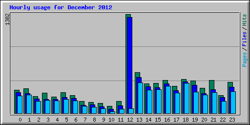 Hourly usage for December 2012