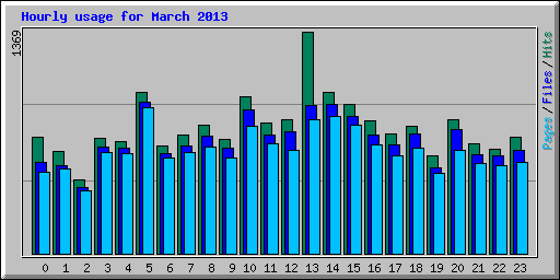 Hourly usage for March 2013