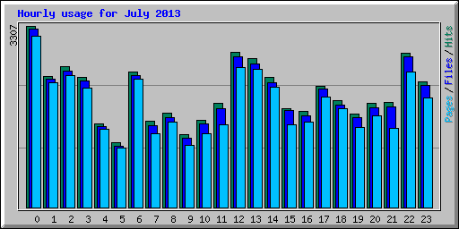 Hourly usage for July 2013