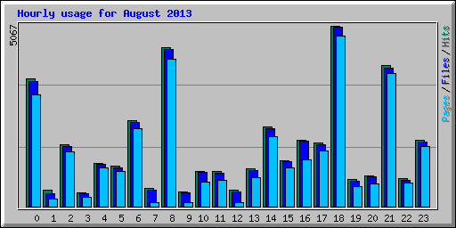 Hourly usage for August 2013